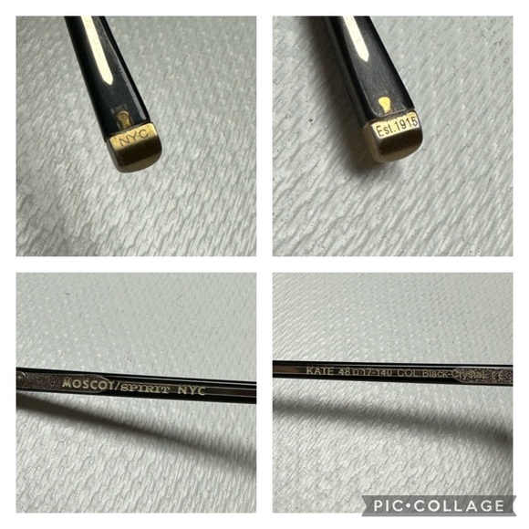 Moscot Spirit NYC Kate Square/Round Glasses in Black Crystal EUC - Picture 12 of 15